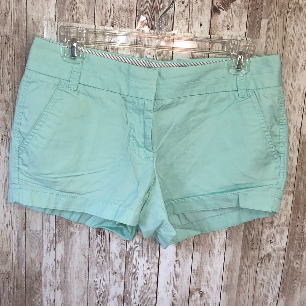 J. Crew Chino Broken In Shorts Teal Size 2